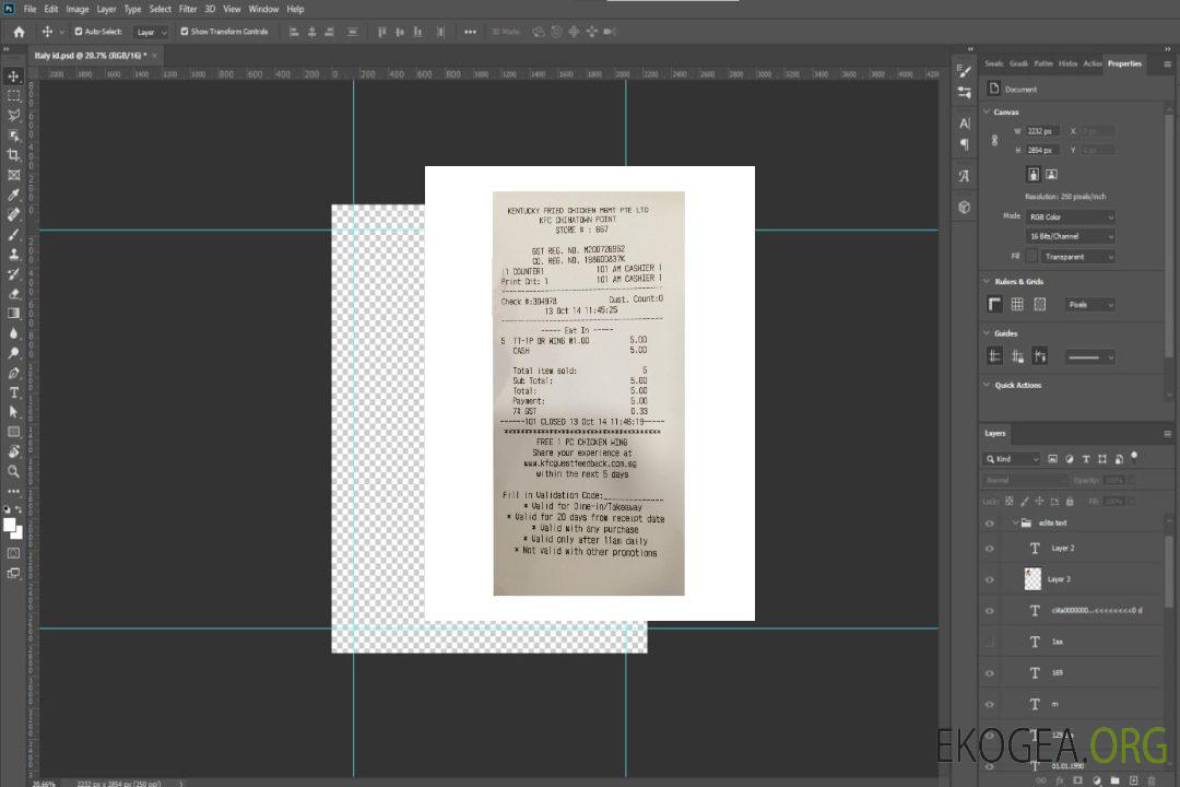 Reçu de paiement KFC (version 2) template